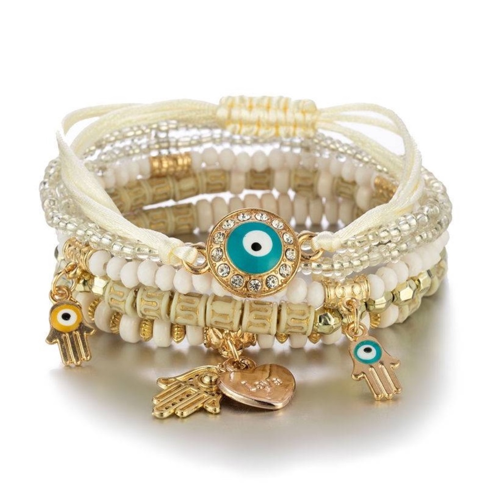 20 Evil Eye Hamsa Hand of Fatima Boho Charm Bracelets Bundle! Selling my Stock